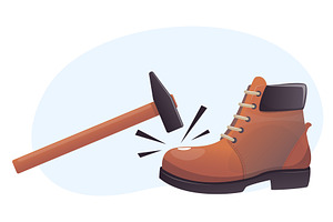 Safety for work shoes against, an Object Illustration by Vectorbuum