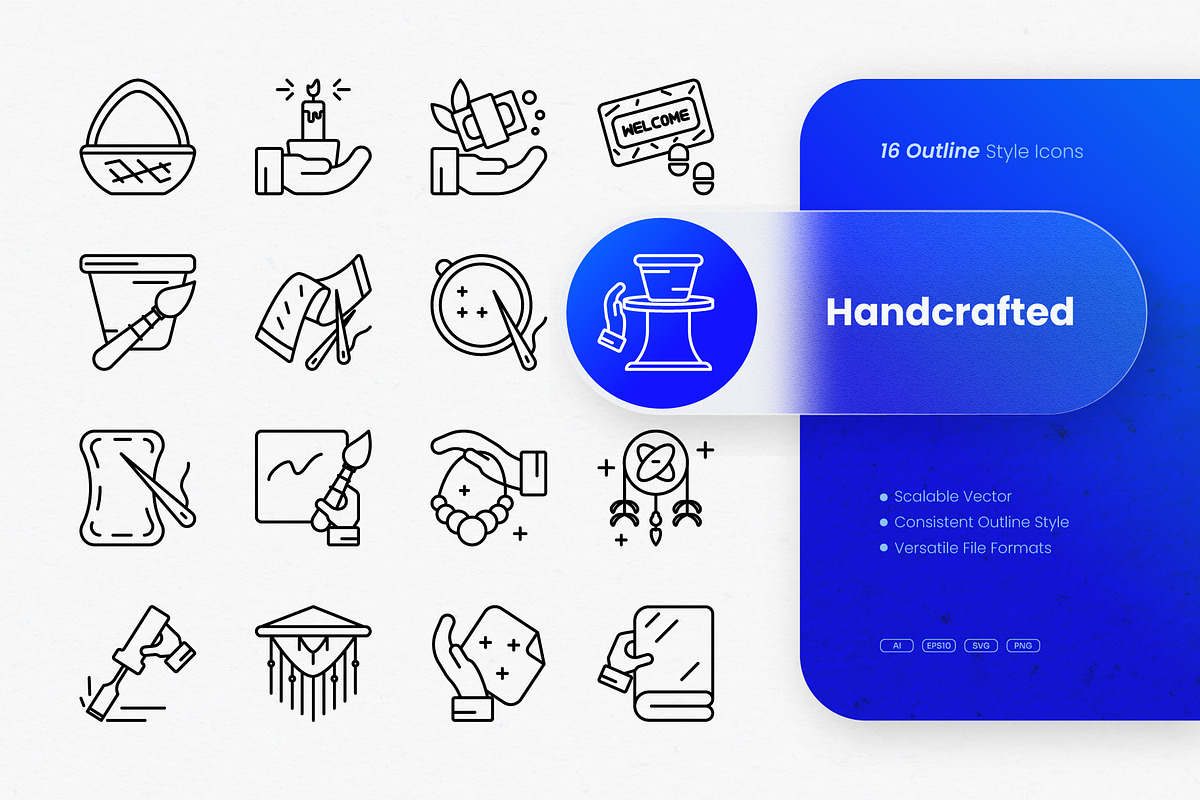 Handcrafted Outline Icons, an Outline Icon by cidcud_graphic