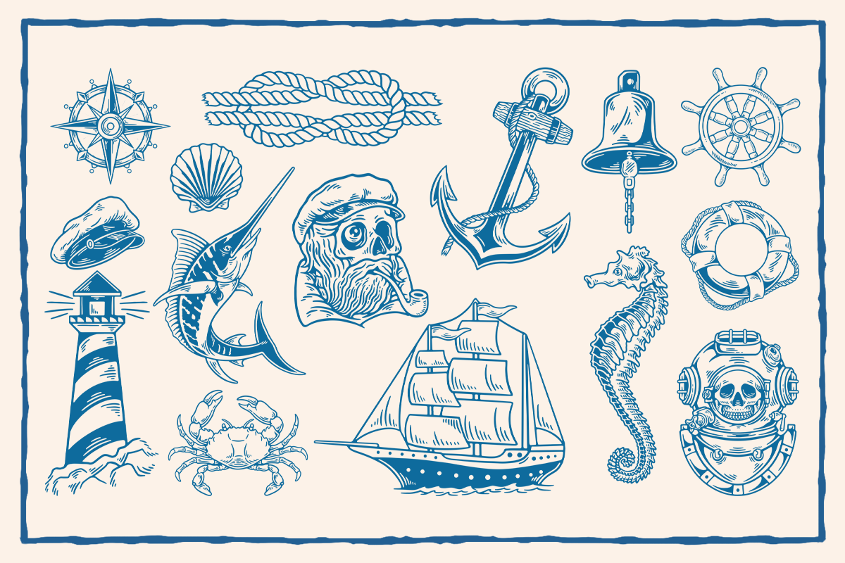 Nautical Vector Illustrations, an Illustration by Localmad (Photo 2 of 6)