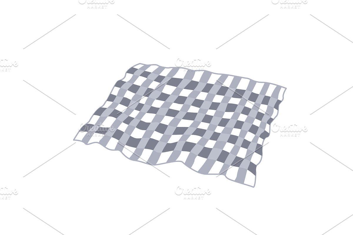 Rolled out checkered plaid isolated, an Object Illustration by Toltemara