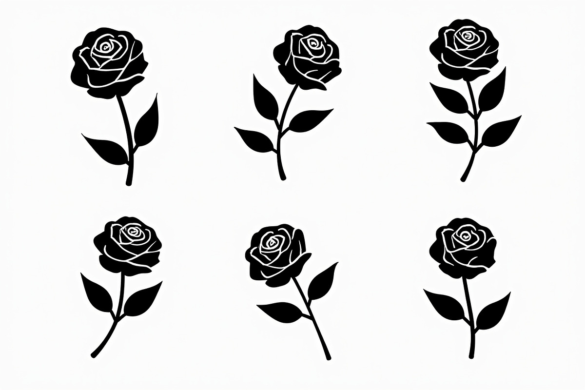 set of vector roses silhouettes, an Illustration by Amazin_art (Photo 11 of 17)