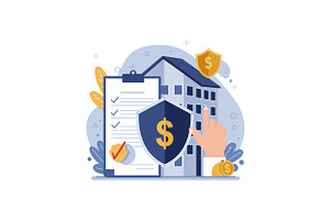Financial security concept with clip, an Illustration by designvectx