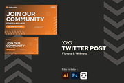 Fitness and Wellness - Twitter Post, a Social Media Template by StreaksideStd (Thumbnail 1 of 3)