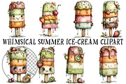 Whimsical Summer Ice-Cream Clipart, an Illustration by OK Design (Thumbnail 2 of 6)