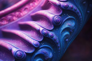 Intricate patterns of a colorful scu, a Photo by Tanuart