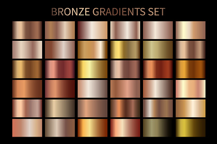 Set of Bronze Gradients .AI .GRD, a Gradient Add-On by Juksy