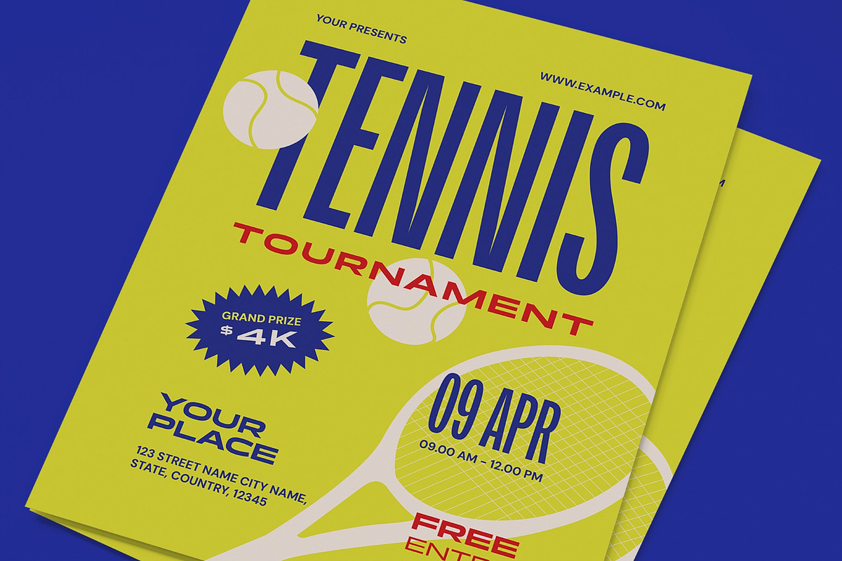 Tennis Tournament Flyer, a Flyer Template by graphicook (Photo 2 of 3)
