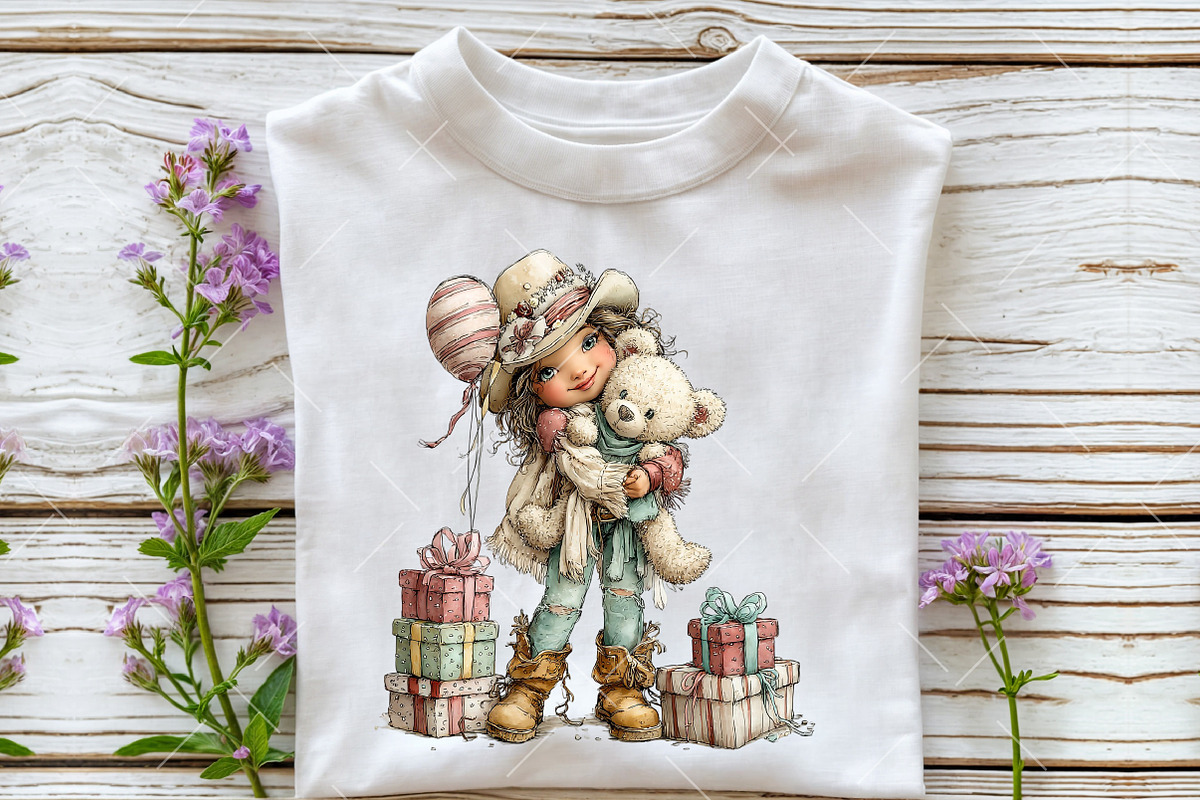 Western Birthday Cowgirl Clipart Set, a Seasonal Illustration by OK Design (Photo 5 of 6)
