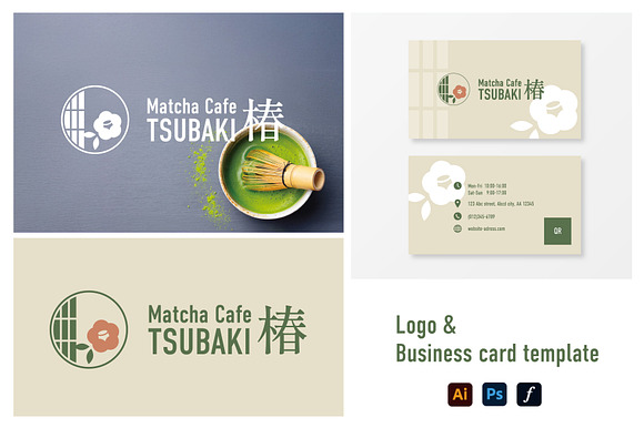 Modern Matcha Cafe Logo Shop Card