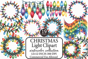 Christmas Light Clipart, an Illustration by Libby Wishes