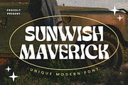 Sunwish Maverick - Experimental, a Sans Serif Font by Arterfak Project (Thumbnail 1 of 11)