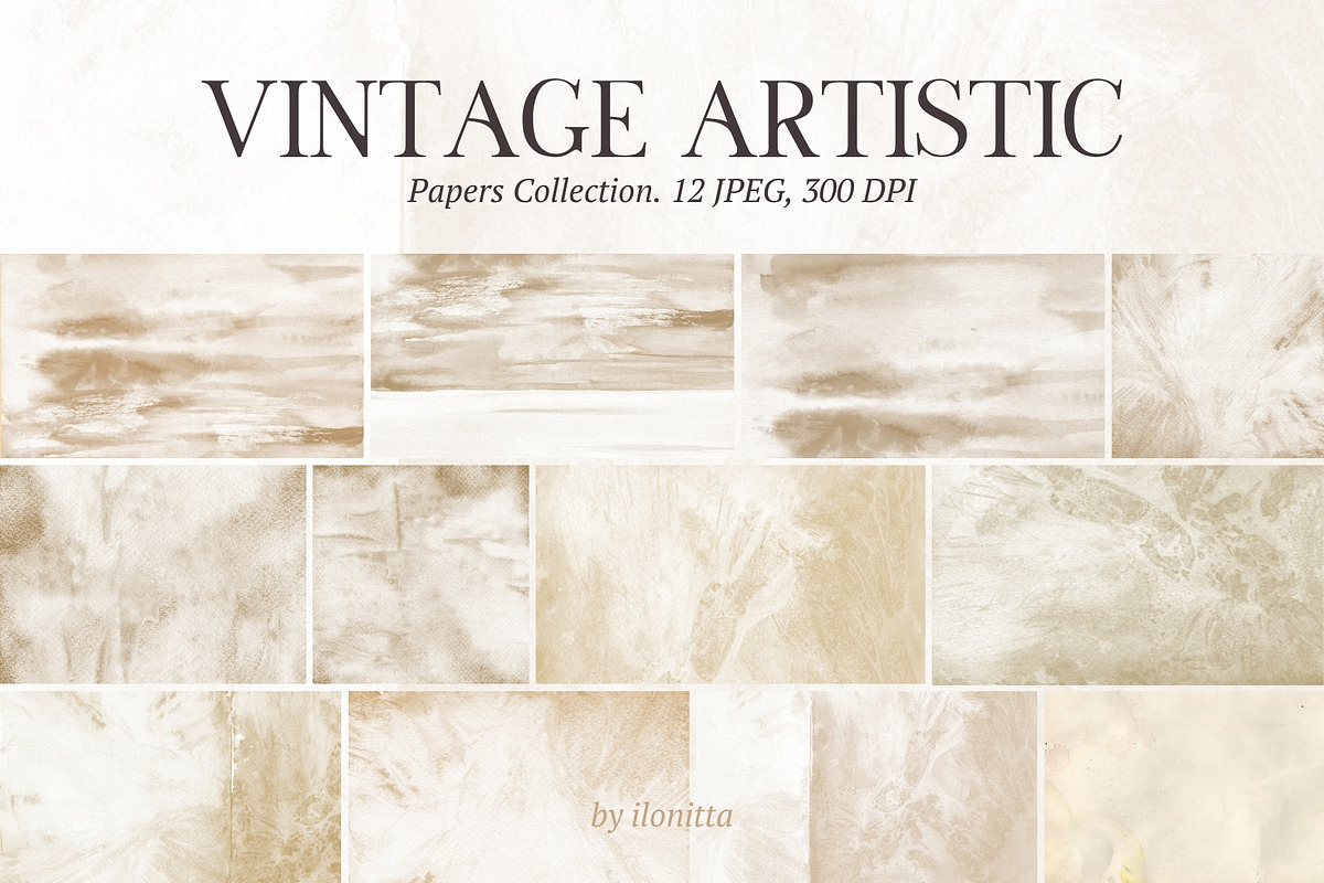 Vintage Artistic Papers Collection, a Background Graphic by ilonitta (Photo 1 of 10)