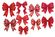 Red Textured Bows Mega Bundle, a Decorative Illustration by Stellalunarts (Thumbnail 16 of 23)