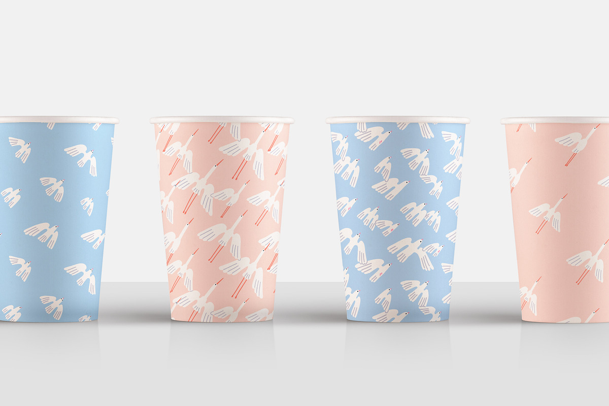 Flying birds seamless patterns set, an Animal Illustration by Good Studio (Photo 10 of 10)