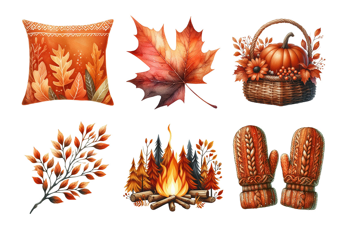 Burnt Orange Autumn Clipart, an Illustration by Daily.Designs (Photo 4 of 5)