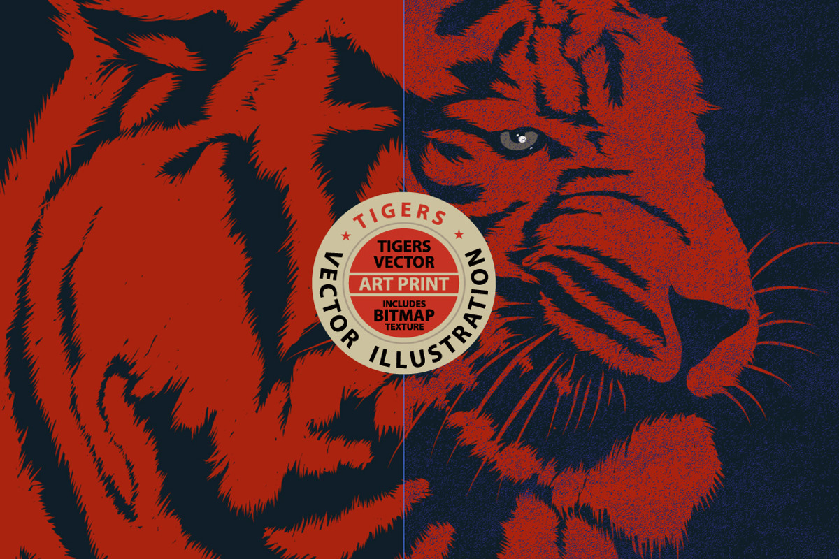 Tigers - Vector illustration, an Animal Illustration by Artistic & Unique (Photo 5 of 8)