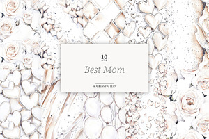Mothers Day Paper | Neutral Mothers, a Pattern Graphic by GlamArtZhanna