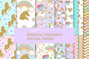Magical Unicorns, Einhorn, Gold, an Illustration by Mia's Graphic Design (Thumbnail 9 of 11)