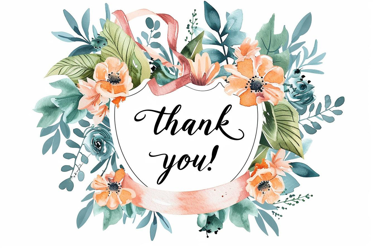 Watercolor Floral Thank You Cards, an Illustration by BIPLOB EXPERT (Photo 12 of 13)