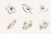 White Birds Flowers Feathers, a Seasonal Illustration by CreationArt (Thumbnail 4 of 7)