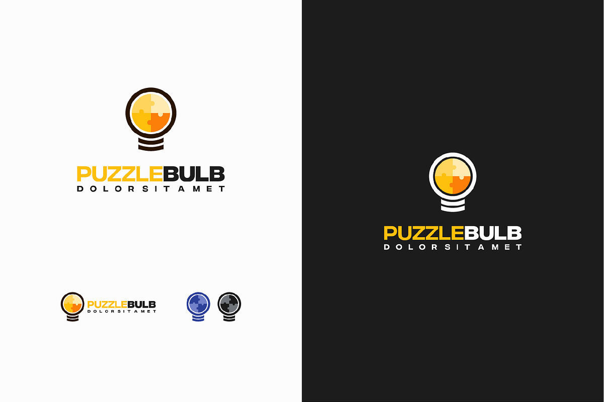 Set of Puzzle Idea Bulb Logo concept, a Branding & Logo Template by Lucky Creative (Photo 5 of 5)