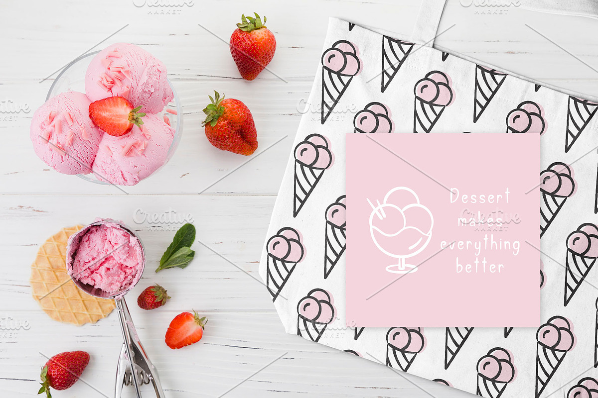 Ice Cream Font and Graphics Pack preview 2