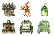 Cozy Green Christmas Winter Clipart, an Illustration by SinaCreation (Thumbnail 3 of 7)