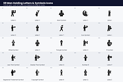 Man Holding Letters & Symbols Icons, a Solid Icon by Symbolic Language (Thumbnail 2 of 5)