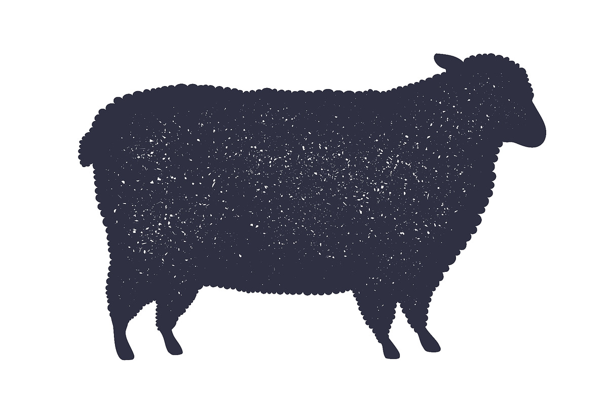 Lamb meat steak, sheep silhouette, a Food Illustration by Foxys Graphic (Photo 1 of 3)