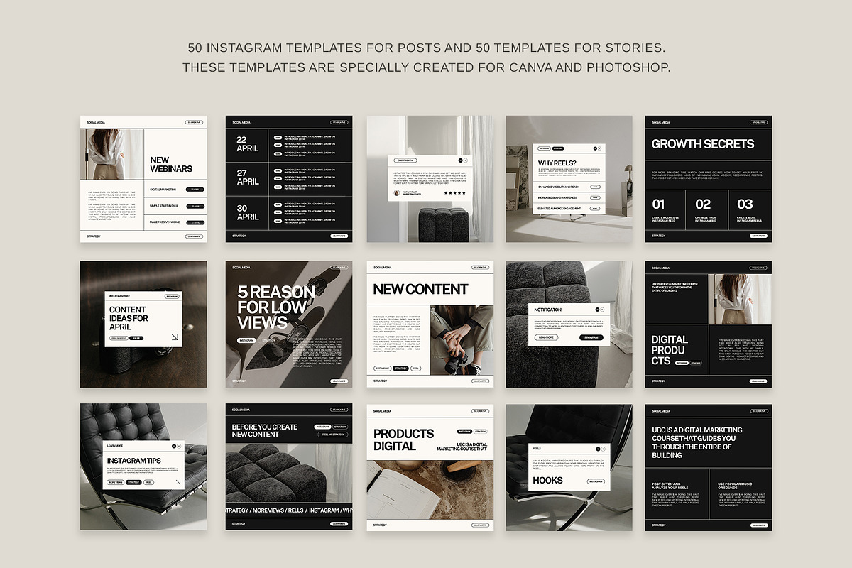 200 Instagram Templates for Coaches, a Social Media Template by Instprofi | Studio Estimo (Photo 14 of 16)