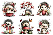 Whimsical Spring Hedgehog Clipart, an Illustration by Dream Creation (Thumbnail 4 of 7)