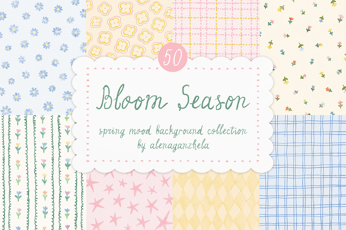 Spring Bloom Watercolor Backgrounds, a Background Graphic by alenaganzhela (Photo 1 of 8)