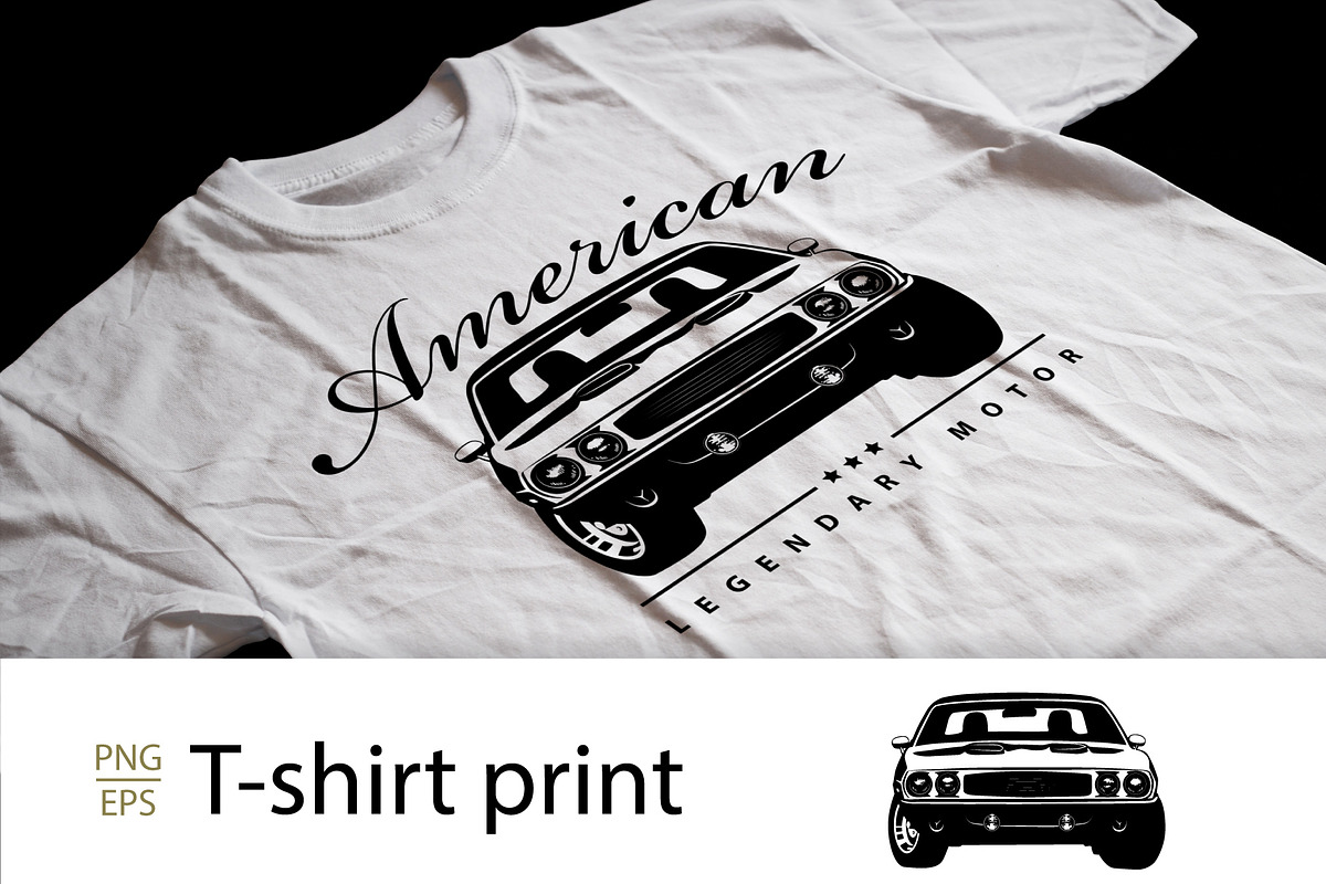 T-Shirt Print of American Muscle Car, a Transportation Illustration by Plaid4You (Photo 1 of 8)