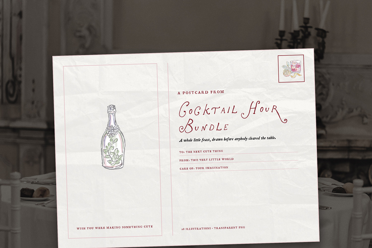 Wedding Cocktail Clipart, Bar Sign, a Food Illustration by The October Creative (Photo 15 of 16)