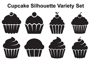Frosted Cupcake Silhouette Pack, an Object Graphic by Designs_River