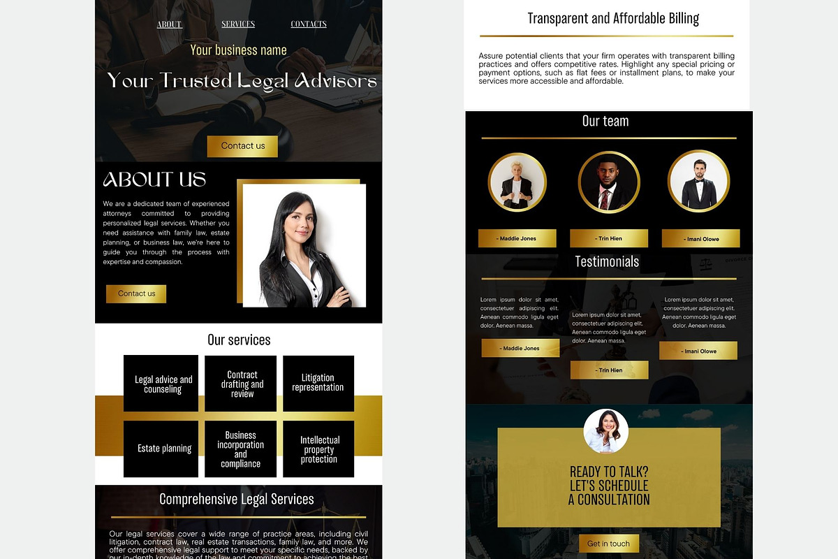 lawyer kanding page Canva, a Landing Page Template by Amiraliya (Photo 6 of 8)