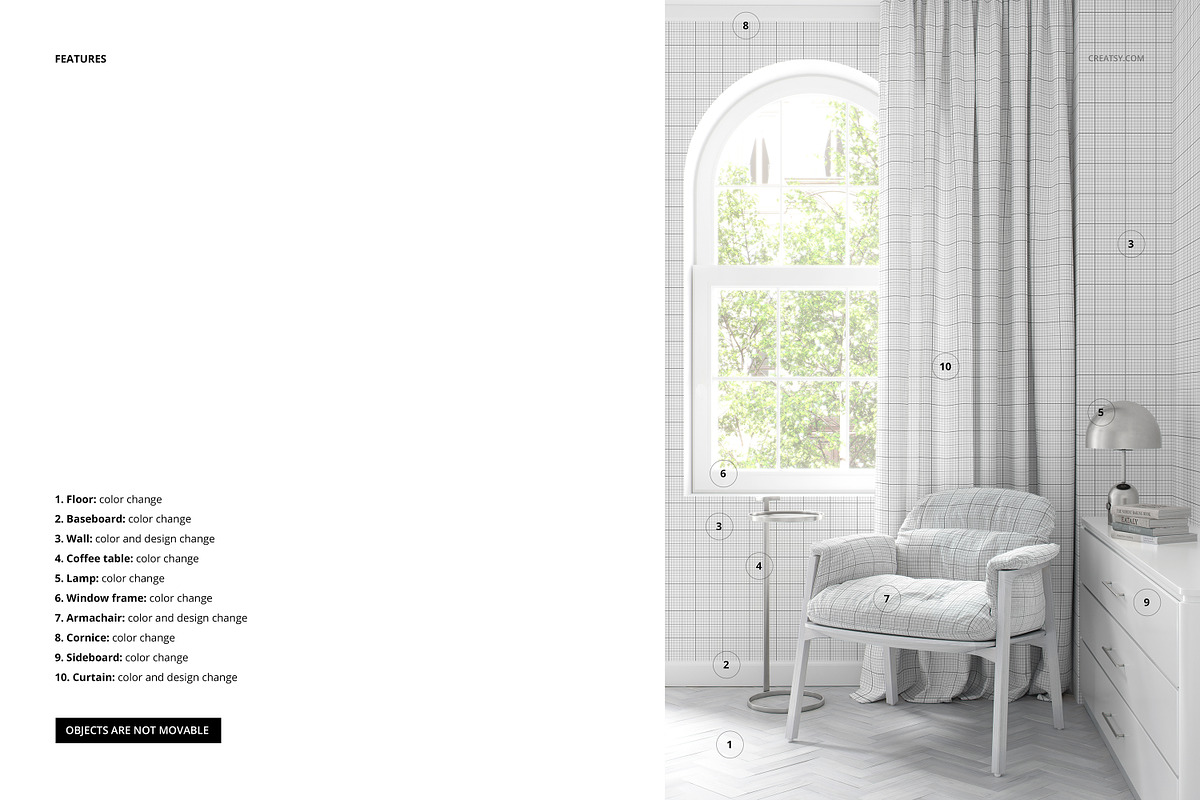 Lounge Corner Chair Mockup Scene, a Household Mockup by creatsy5 (Photo 3 of 5)