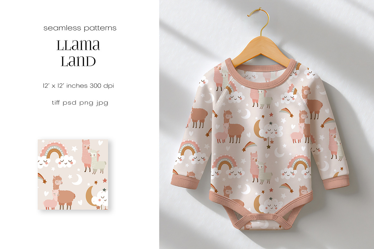 Llama Land – Patterns Collection, a Pattern Graphic by PROTEA Watercolor Studio (Photo 4 of 9)