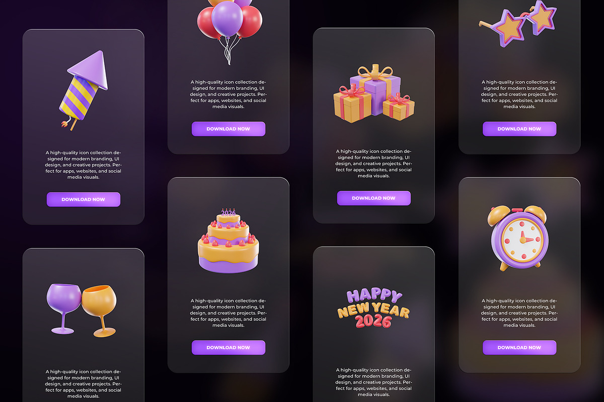 New Year 2026 Celebration 3D Icon Pa, an Object Graphic by Artnivora.Std (Photo 4 of 4)