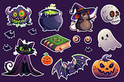 Cute Halloween Clipart Set, a Seasonal Illustration by Idressart (Thumbnail 2 of 4)
