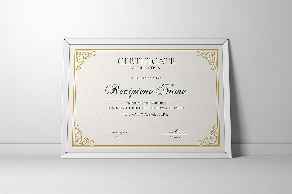 Donation Certificate, a Stationery Template by DesignDevisers (Photo 6 of 10)