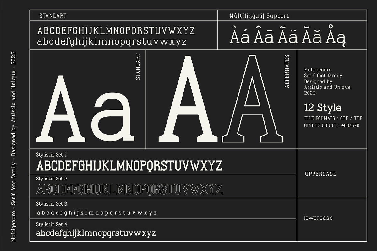 Multigenum - Serif font family, a Serif Font by Artistic & Unique (Photo 5 of 15)