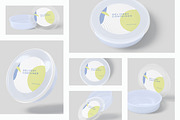 Round Plastic Box Label Mockups, a Cups & Container Mockup by GfxFoundry (Thumbnail 2 of 8)