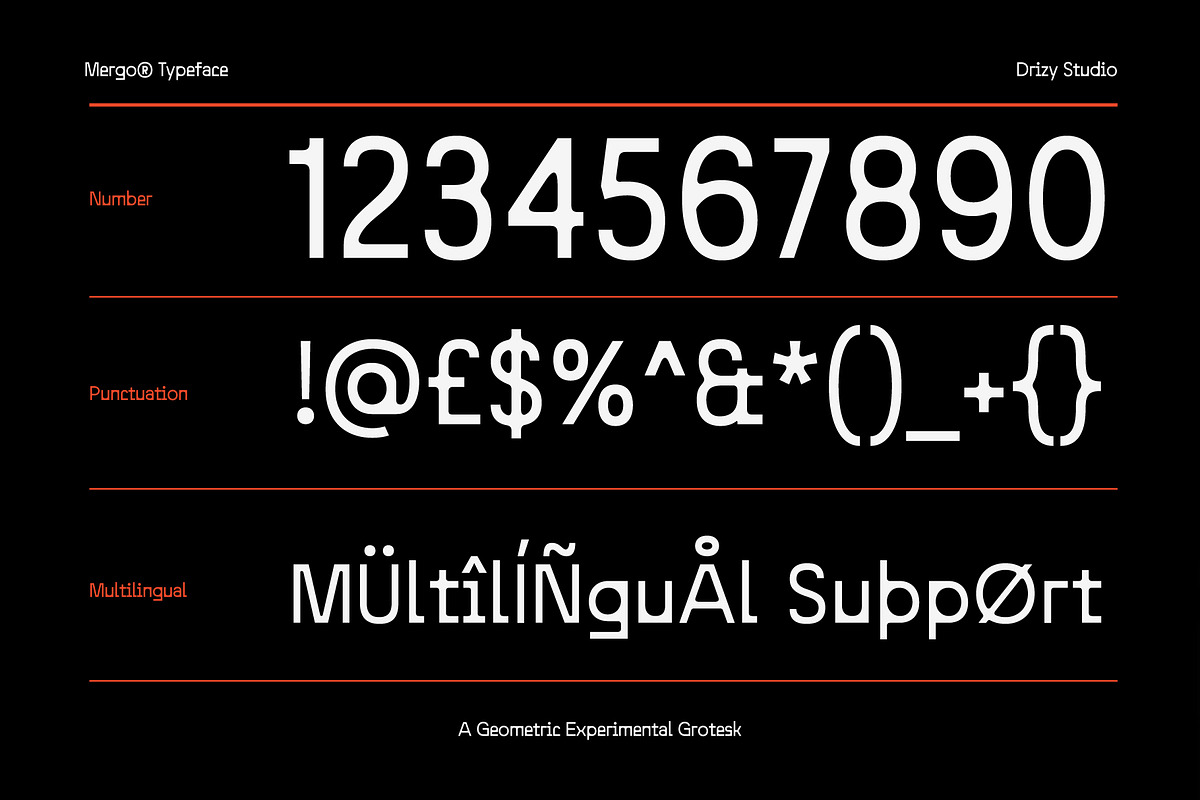 Mergo – Geometric Experimental Grote, a Slab Serif Font by Drizy (Photo 6 of 10)