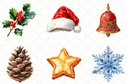 Festive Christmas Clipart, an Illustration by Black Bird Studio (Thumbnail 3 of 6)