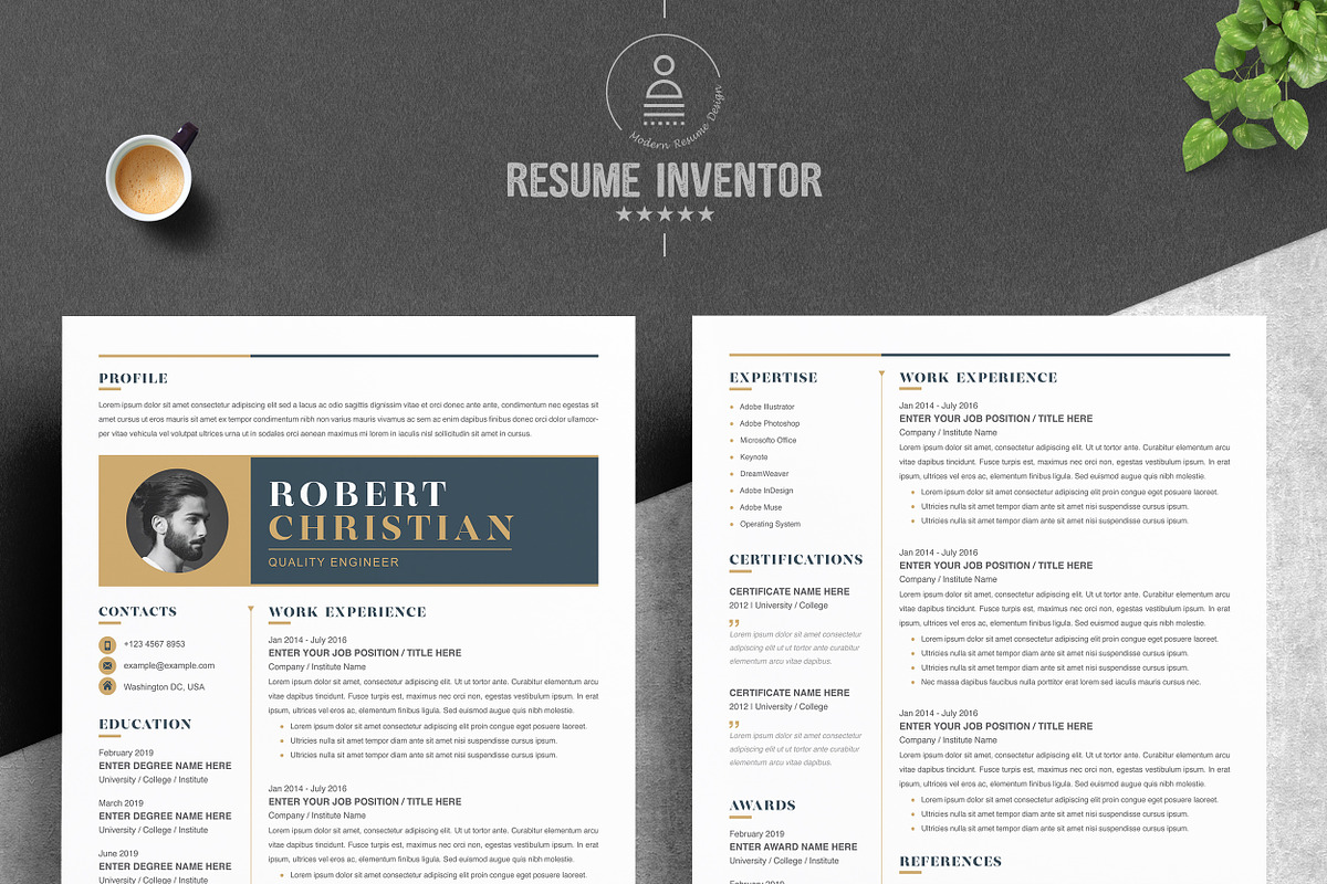 Resume Template for Microsoft Word, a Resume Template by ResumeInventor