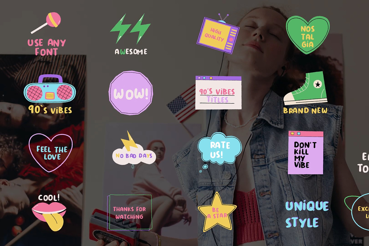 90s Vibes Titles for After Effects, a Templates & Theme by 2dfx (Photo 1 of 2)