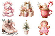 Pink Christmas Boho Watercolor, an Illustration by Designworld (Thumbnail 2 of 5)