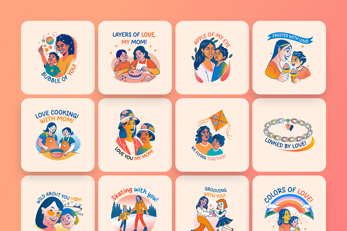Mothers Day Stickers, an Emoji Icon by Vectors Market (Photo 8 of 9)