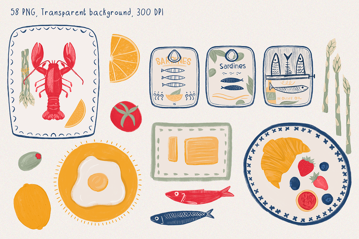 Mediterranean Coastal – Clipart, a Food Illustration by PenguinArtStudio (Photo 5 of 13)